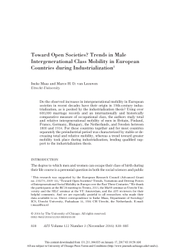 Toward Open Societies? Trends in Male Intergenerational Class