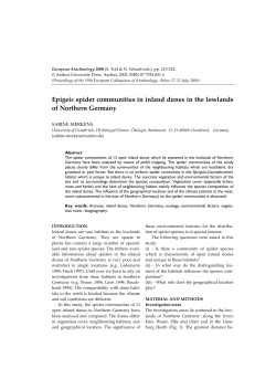 Epigeic spider communities in inland dunes in the lowlands of