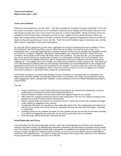 Terms and Conditions Effective Date April 1, 2016