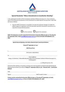 Special Resolution “Minor Amendments to Constitution Wording”