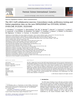 The 2011 GeFI collaborative exercise. Concordance study