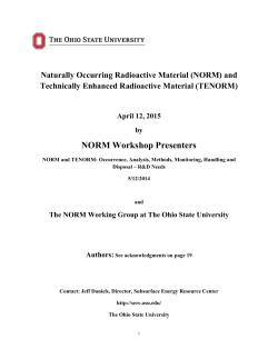 (NORM) and Technically Enhanced Radioactive Material