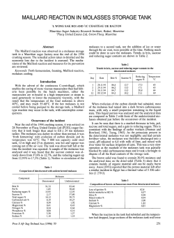 maillard reaction in molasses storage tank