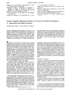 Nuclear Magnetic Resonance Studies of Two-Iron-Two