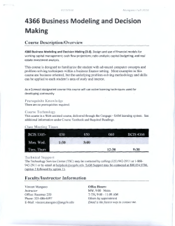 4366 Business Modeling and Decision Making