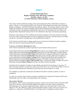 Arizona Democratic Party Regular Meeting of the ADP State