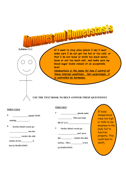 Homeostasis is the name for how I control all these internal