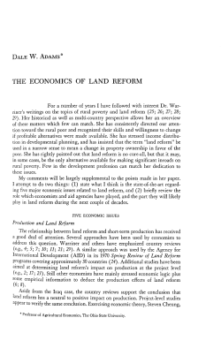 the economics of land reform