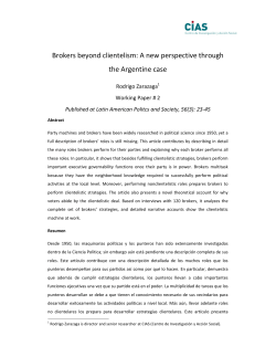 Brokers beyond clientelism: A new perspective through the