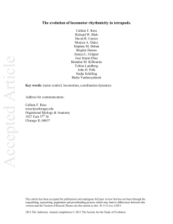 THE EVOLUTION OF LOCOMOTOR RHYTHMICITY IN TETRAPODS.