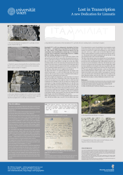 A new Dedication for Limnatis - u:scholar