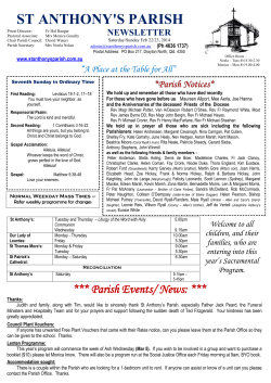 st anthony`s parish - St Anthony`s Catholic Parish