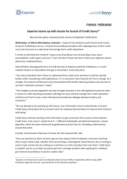 Experian teams up with Aussie for launch of