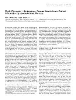 Medial Temporal Lobe Amnesia