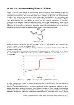 8C. Acid-base determination of acetylsalicylic acid in tablets