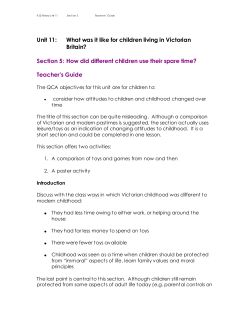 Unit 11: What was it like for children living in Victorian Britain