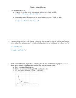Pre-Calculus Parametrics Worksheet #2