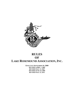 Lake Rules - Lake Rosemound Association, Inc.
