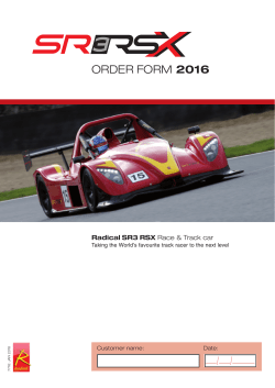 ORDER FORM 2016 - Radicalsportscars.ch