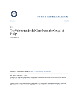 The Valentinian Bridal Chamber in the Gospel of Philip