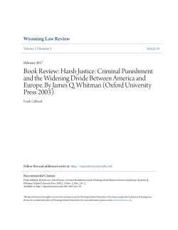 Book Review: Harsh Justice - Wyoming Scholars Repository