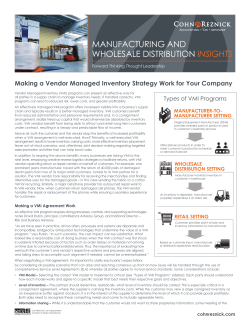 manufacturing and wholesale distribution insights