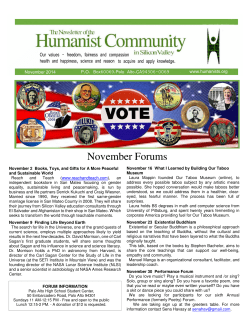 November, 2014 - Humanist Community