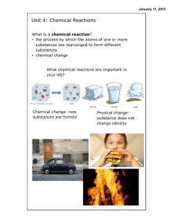 Unit 4: Chemical Reactions