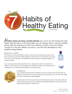 7 Habits of Healthy Eating
