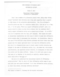 Some Mistakes in Thinking About Affirmative Action - Purdue e-Pubs