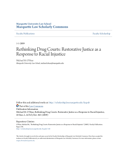 Rethinking Drug Courts: Restorative Justice as a Response to