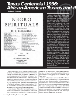 African-American Texans and the Third National Folk Festival