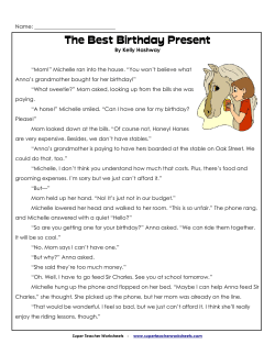 The Best Birthday Present - Super Teacher Worksheets