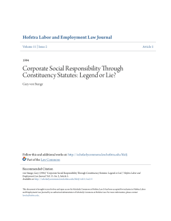 Corporate Social Responsibility Through Constituency Statutes