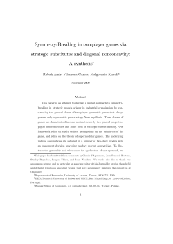Symmetry-Breaking in two-player games via strategic substitutes
