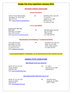 Dodge City Area Legislators January 2015