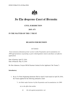 In the matter of C Trust [2016] SC (Bda) 53 Civ