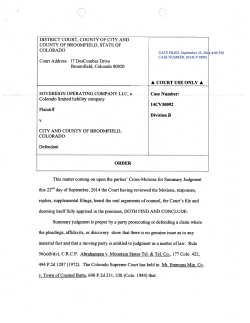 Sovereign District Court Decision