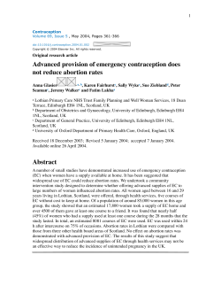 Advanced provision of emergency contraception does not reduce