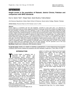 Height trends in the population of Rabwah, district Chiniot, Pakistan