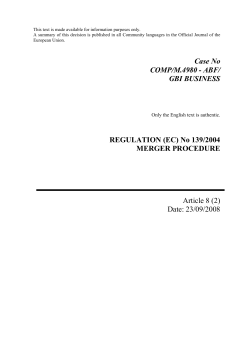 Case COMP/M.4980 - European Commission
