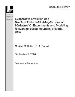 Evaporative Evolution of a Na-Cl-NO3-K-Ca-SO4-Mg-Si