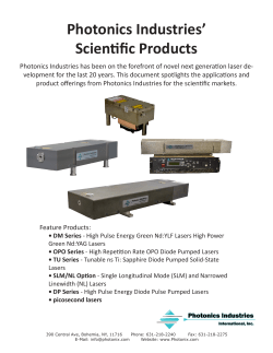 Photonics Industries` Scientific Products