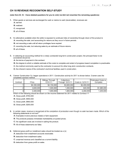 CH 18 REVENUE RECOGNITION SELF