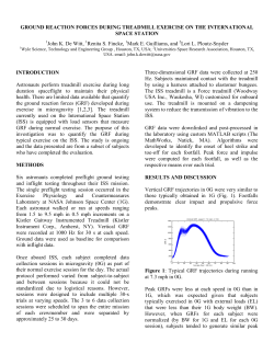 GROUND REACTION FORCES DURING TREADMILL EXERCISE