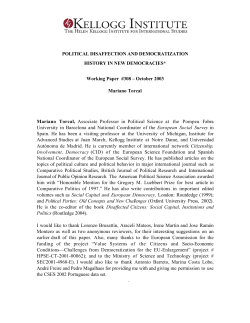 Political Disaffection and Democratization: History in New