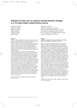 Influence of class size on physical activity behavior changes in a 15