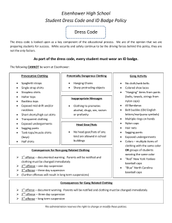 Eisenhower High School Student Dress Code and ID Badge Policy