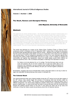 The Shark, Remora and Aboriginal History