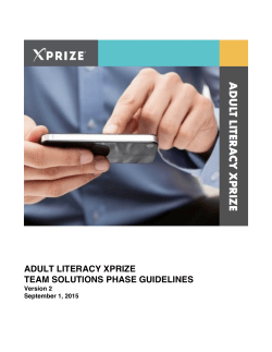 ADULT LITERACY XPRIZE TEAM SOLUTIONS PHASE GUIDELINES
